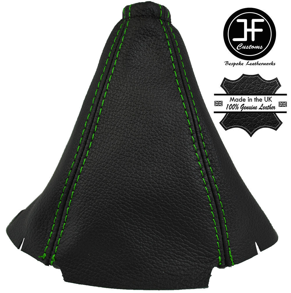 GREEN STITCHING MANUAL LEATHER GEAR STICK GAITER FOR PEUGEOT 205 & GTI