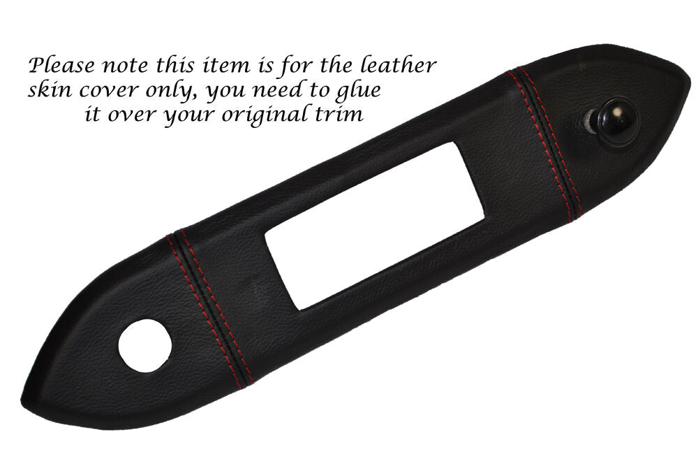 RED STITCH RADIO SURROUND LEATHER SKIN COVER FITS FORD ANGLIA 105E 106E 123