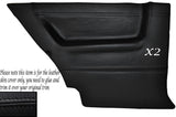 BLACK STITCH 2X REAR DOOR CARD SKIN COVERS FITS VW GOLF MK2 JETTA 83-92 3DR