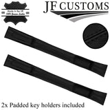 BLACK STITCH LEATHER 2X CAR KEY HOLDER PROTECTOR FITS AUDI TT MK3 2015-2020