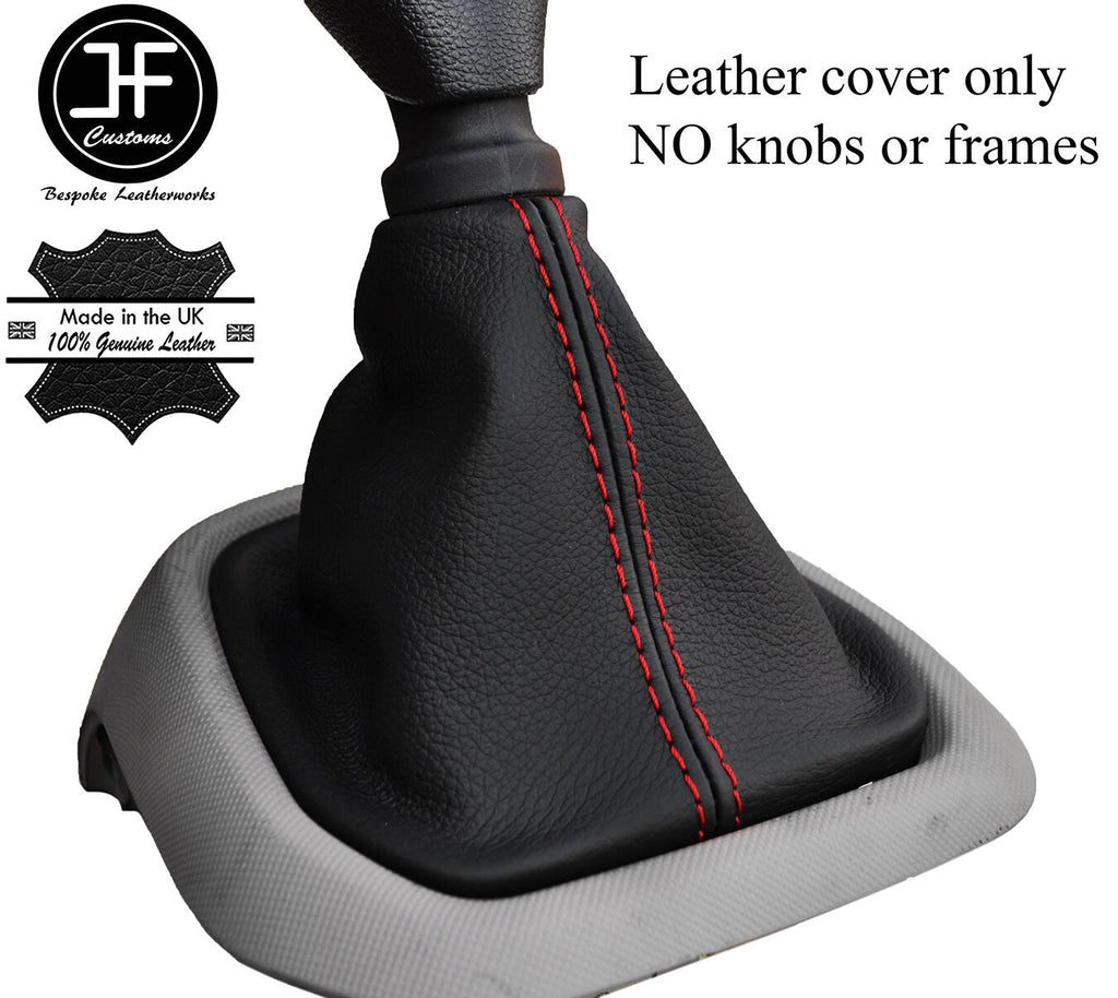 RED STITCHING MANUAL LEATHER GEAR STICK GAITER FITS HYUNDAI I10 2014-2017