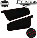RED CROSS STITCH 2X SUN VISOR COVERS FOR NISSAN SKYLINE R33 GTR GT-T 93-98