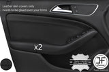 BLACK STITCH 2X FRONT DOOR CARD LEATHER COVERS FITS MERCEDES B CLASS W246 12-17