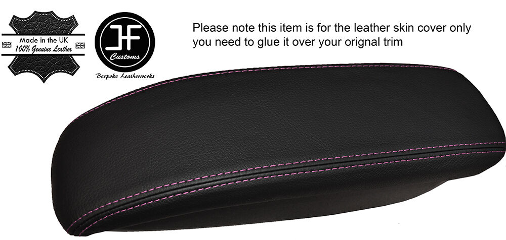 PINK STITCHING ARMREST LID LEATHER COVER FITS CITROEN C3 DS3 2010-2015
