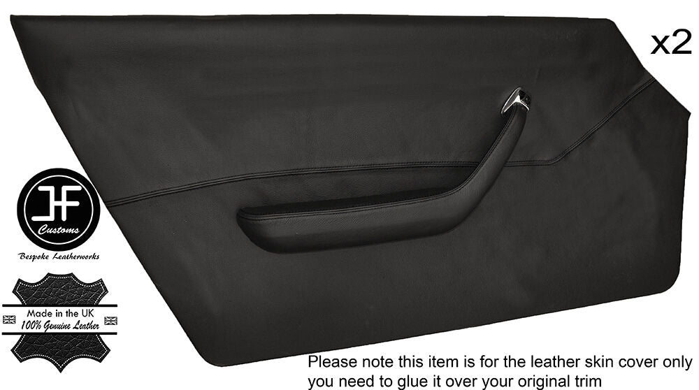 BLACK STITCH 2X FULL DOOR CARD LEATHER COVER FITS DATSUN 260Z 280Z 2+2 74-78