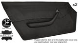 BLACK STITCH 2X FULL DOOR CARD LEATHER COVER FITS DATSUN 260Z 280Z 2+2 74-78