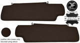 BROWN REAL LEATHER 2X SUN VISORS COVERS FITS LAND ROVER DEFENDER 90 110 83-06