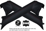 RED STITCH 2X A POST PILLAR LEATHER COVERS FITS BMW Z4 E85 ROADSTER 2003-2009