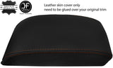 BROWN STITCH REAL LEATHER ARMREST LID COVER FITS SKODA OCTAVIA MK3 2013-2018