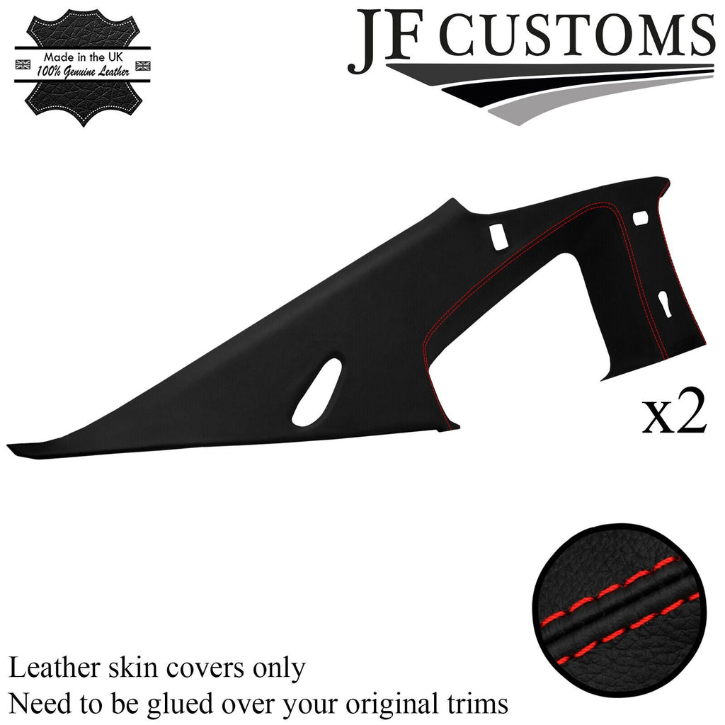 RED STITCH ITALIAN LEATHER 2X B C PILLAR COVER FOR INFINITI G35 02-06 COUPE