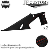 RED STITCH ITALIAN LEATHER 2X B C PILLAR COVER FOR INFINITI G35 02-06 COUPE