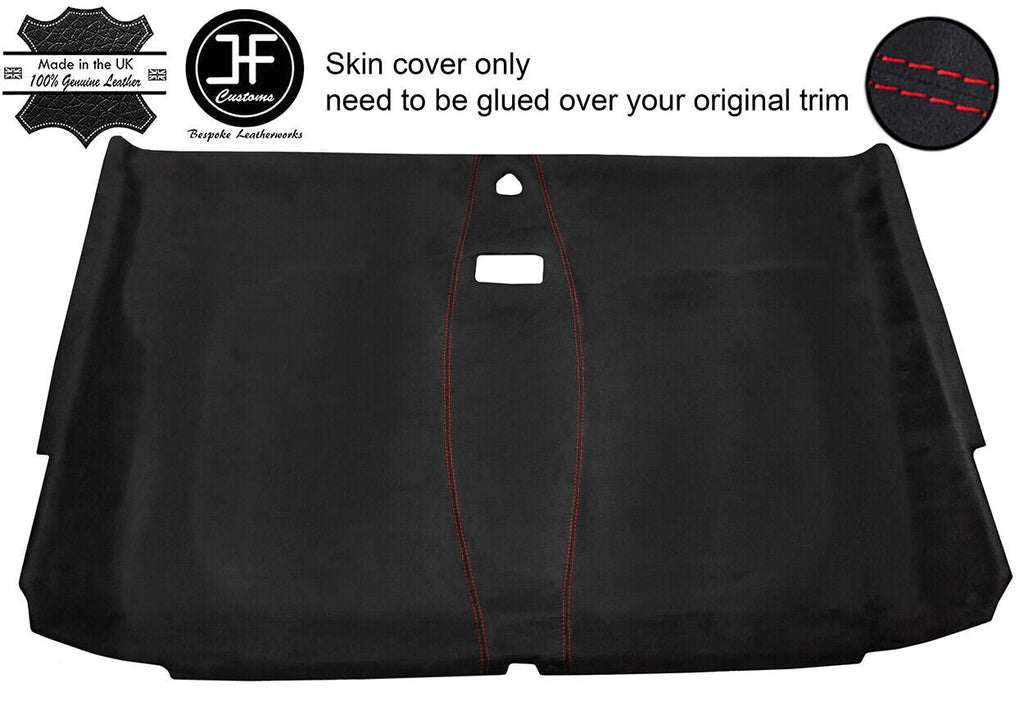 RED STICH FRONT ROOF HEADLINING LUXE SUEDE COVER FOR LAND ROVER DEFENDER 110 SW