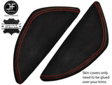 RED STITCH 2X  DASH END SIDE TRIM SUEDE COVERS FITS VW T5 TRANSPORTER 03-11