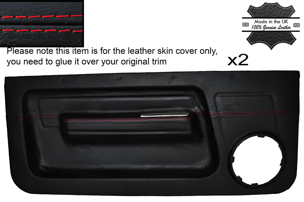 RED STITCH 2X FRONT DOOR CARD SKIN COVERS FITS RENAULT 5 GT TURBO PHASE 1 MK1