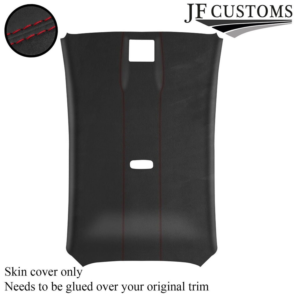 DARK RED STITCH D GREY LUXE SUEDE HEADLINER COVER FITS FORD FIESTA MK7 13-17