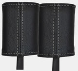 grey stitch FITS ALFA ROMEO 147 01-09 2X FRONT SEAT BELT STALK LEATHER COVERS