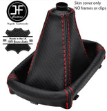RED STITCH CARBON FIBER VINYL MANUAL GEAR GAITER FOR AUDI A4 B5 1995-2000