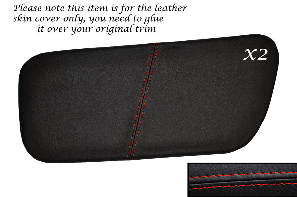 RED STITCH 2X REAR DOOR INSERT SKIN COVERS FITS ROVER COUPE CABRIOLET 96-99