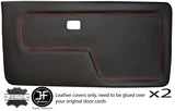RED STITCH 2X FRONT DOOR CARD LTHR COVERS FITS BMW 3 SERIES E30 COUPE STYLE 2