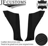 BLACK STITCHING 2X LOWER B PILLAR LEATHER COVERS FOR TOYOTA MR2 MK1 AW11 84-90