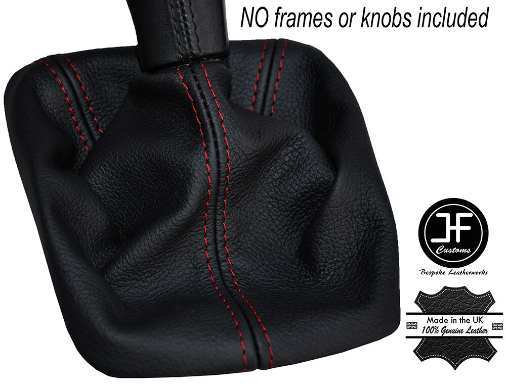 RED STITCHING MANUAL LEATHER GEAR GAITER FITS SKODA OCTAVIA MK2 2009-2013