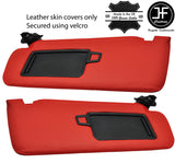 RED REAL LEATHER 2X SUN VISORS COVERS FITS KIA STINGER 2017-2019 CUSTOM NEW