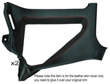 RED STICH 2X SIDE QUARTER DASH PANEL LEATHER COVERS FITS TOYOTA MR2 MK1 84-90