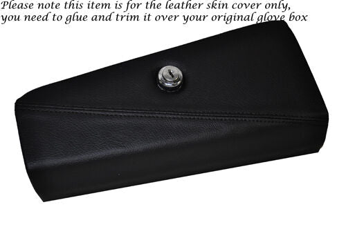 BLACK STITCHING FITS MG MGB GLOVE BOX LID REAL LEATHER SKIN COVER ONLY