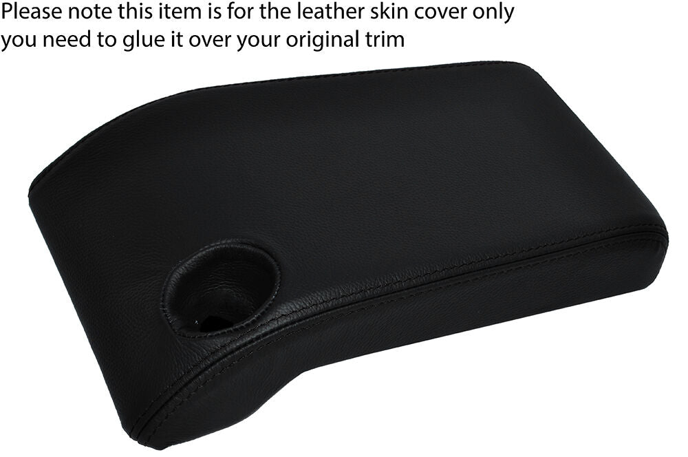 BLACK STITCHING ARMREST LID LEATHER SKIN COVER FITS JEEP WRANGLER TJ 2002-2006