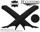 BLACK STITCH LEATHER 2X A PILLAR COVERS FITS PORSCHE CAYENNE 955 MK1 03-10