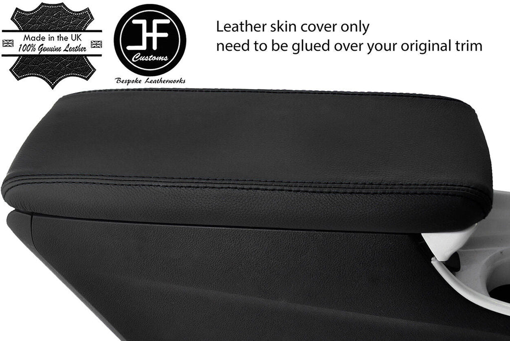 BLACK STITCH ARMREST LID REAL LEATHER COVER FITS TOYOTA PRIUS 2016-2018