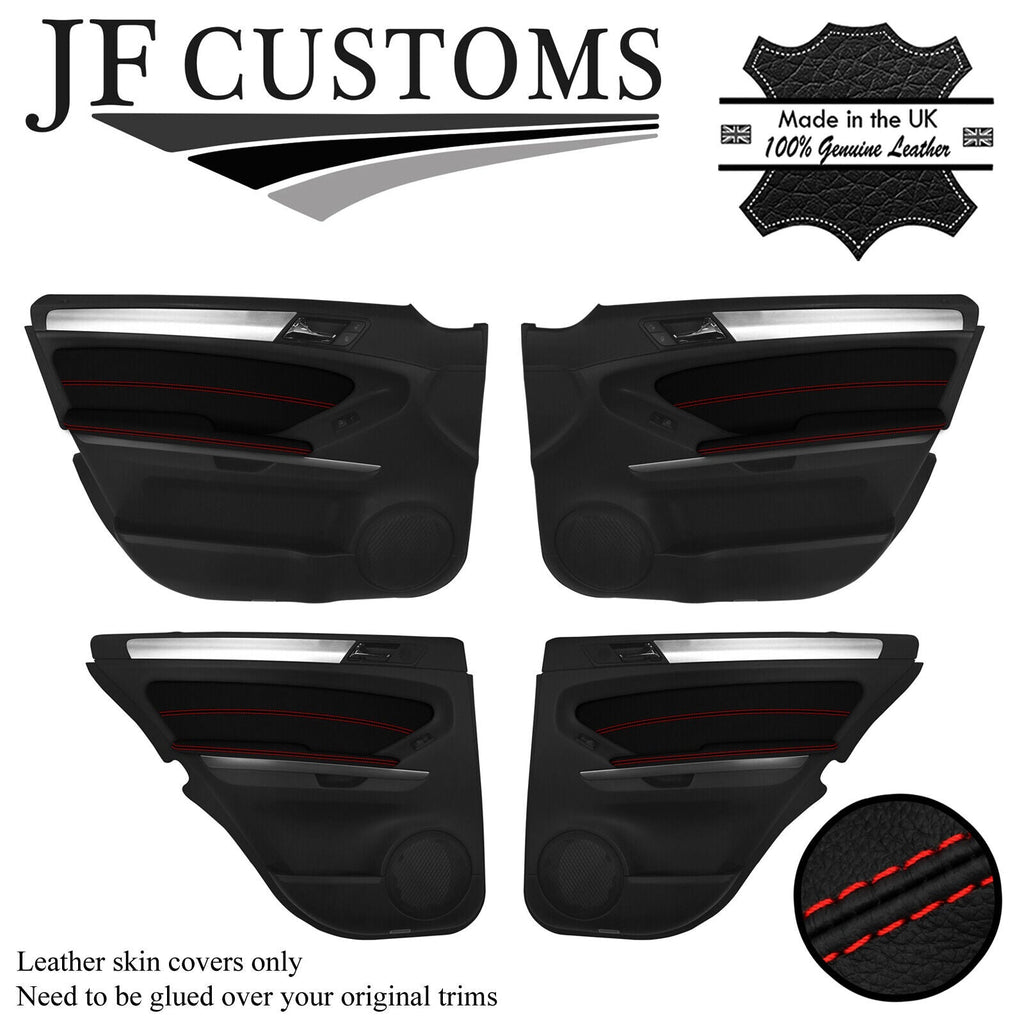 RED STITCH LEATHER 4X DOOR TRIM ARMREST COVER FOR MERCEDES ML W164 05-11