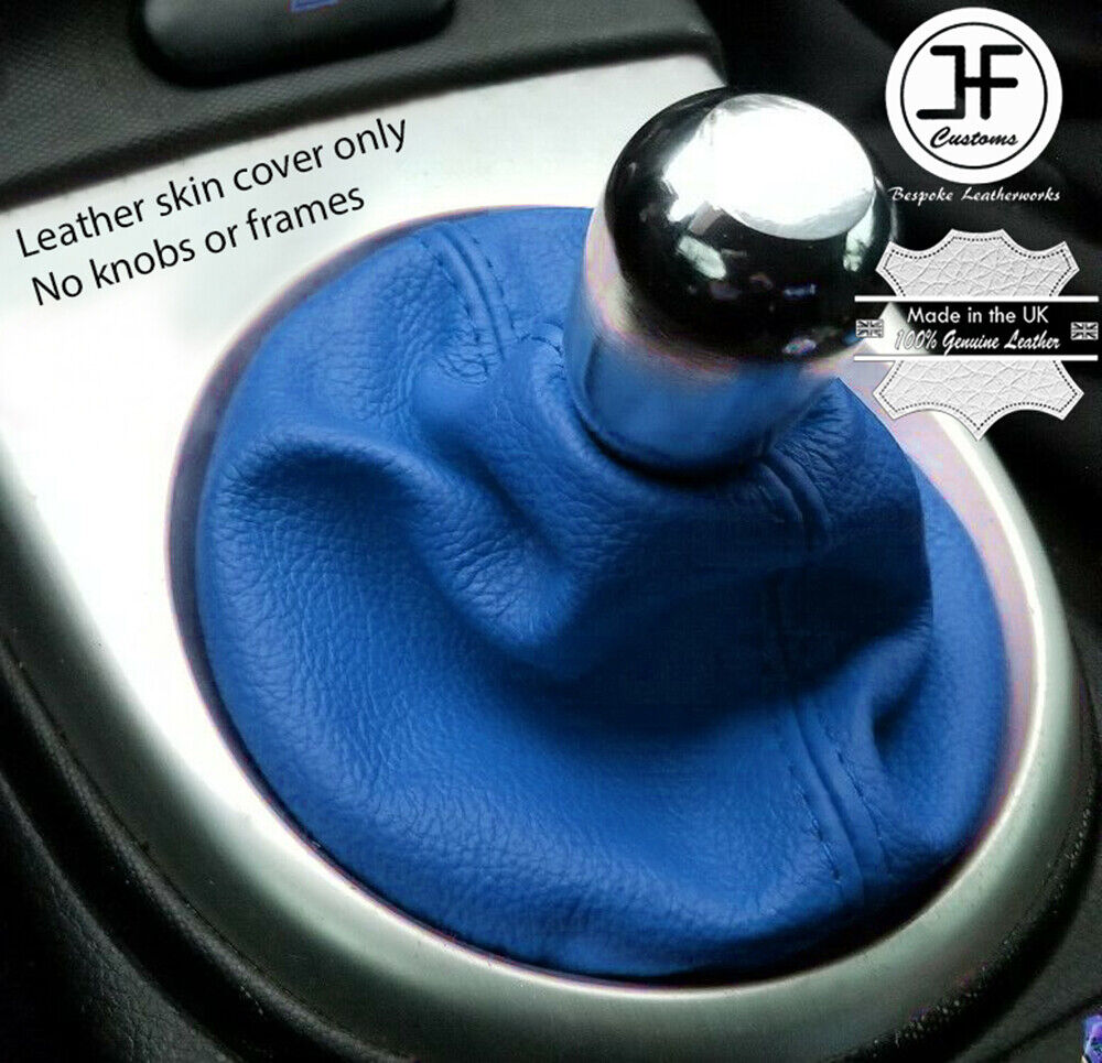 BLUE TOP GRAIN REAL LEATHER MANUAL GEAR GAITER FITS NISSAN 350Z Z33 02-2009