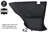 BLACK DIAMOND STITCH 2X REAR DOOR CARD LTHR COVER FOR TOYOTA LEXUS SOARER 90-00