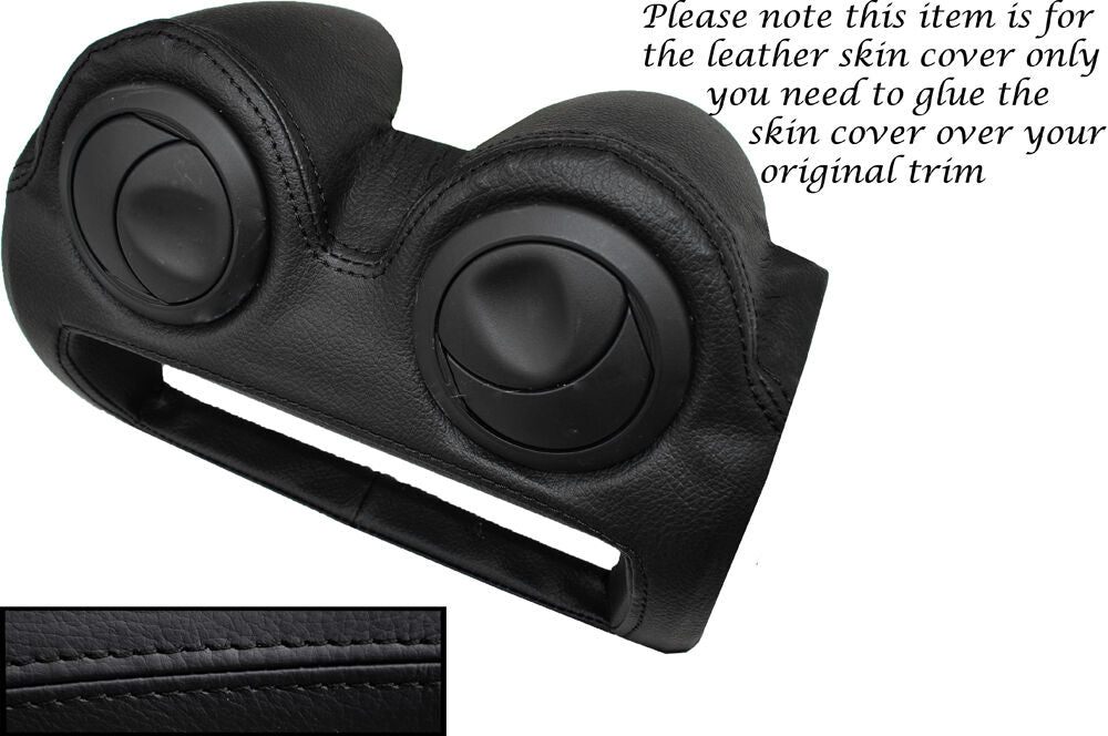 BLACK STITCH RADIO SURROUND LEATHER SKIN COVER FITS LOTUS ELISE EXIGE S2 07-13