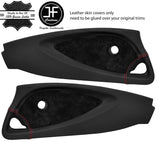 RED STITCH 2X DOOR CARD LEATHER & SUEDE TRIM COVER FOR LOTUS ELISE EXIGE S2