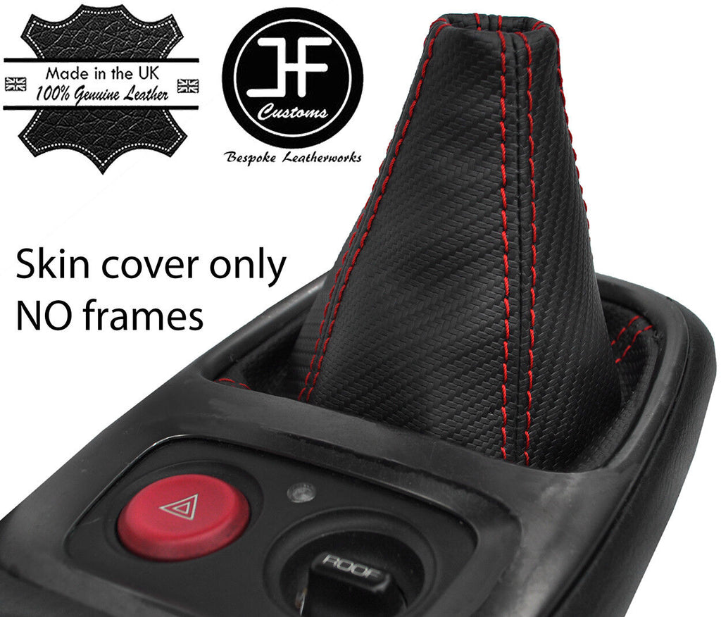 RED STITCHING CARBON FIBER VINYL MANUAL GEAR GAITER FITS HONDA S2000 99-09