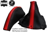RED STRIPE & BLACK LEATHER GEAR HANDBRAKE GAITER FITS MAZDA MX5 MK1 89-97