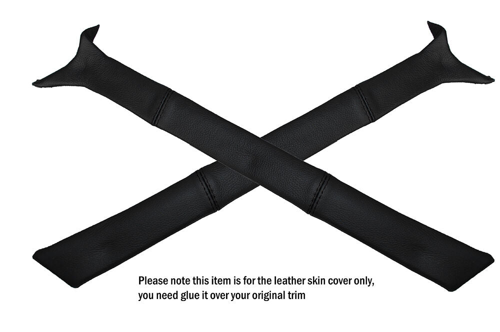 BLACK STITCH 2X A PILLARS LEATHER SKIN COVERS FITS MG MGB GT CUSTOM NEW