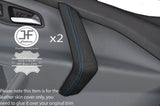 BLUE STITCH 2X FRONT DOOR HANDLE SKIN COVERS FITS FORD TRANSIT CUSTOM 2014+