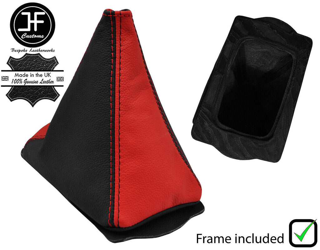 BLACK RED LEATHER GEAR GAITER +PLASTIC FRAME FOR POLARIS RZR S 900 1000 15-20