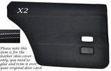 WHITE STITCH 2X REAR DOOR CARDS LEATHER SKIN COVERS FITS FORD CORTINA MK4 MK5