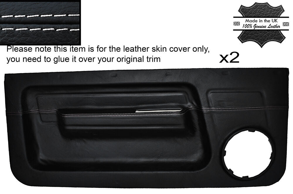 WHITE STITCH 2X FRONT DOOR CARD SKIN COVERS FITS RENAULT 5 GT TURBO PHASE 1 MK1