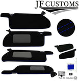 BLUE CROSS STITCH SUEDE 2X SUN VISOR COVERS FOR NISSAN SKYLINE R33 93-98