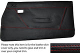 RED STITCH 2X FRONT FULL DOOR CARD SKIN COVERS FITS FORD ESCORT MK2 MEXICO RS