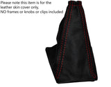 RED STITCHING LEATHER SKIN GEAR GAITER FITS PEUGEOT 505 1979-1985 CUSTOM NEW