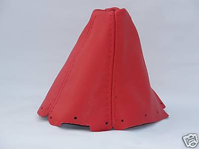 FITS FORD ESCORT MK4 MK5 REAL LEATHER GAITER GEAR RED NEW CUSTOM NEW MADE IN UK
