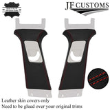 FOR RANGE ROVER SPORT L494 13-21 RED STITCH LEATHER 2X UPPER B PILLAR COVER