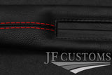 RED STITCH LEATHER 2X CAR KEY HOLDER PROTECTOR  FITS JAGUAR XJ8 XJR 1997-2003