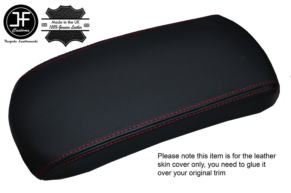 RED STITCHING ARMREST LID LEATHER COVER FITS RENAULT KANGOO 2 MK2 2008-2014